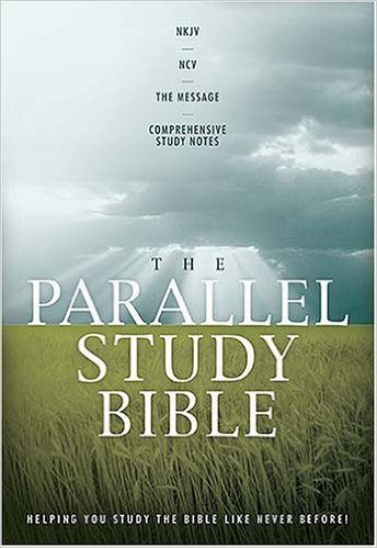 The Parallel Study Bible NKJV/NCV/The Message/Comprehensive Study Notes B/L Black - Thomas Nelson